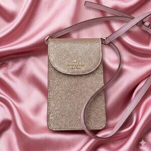 NWT Kate Spade Gold Glitter Phone Purse